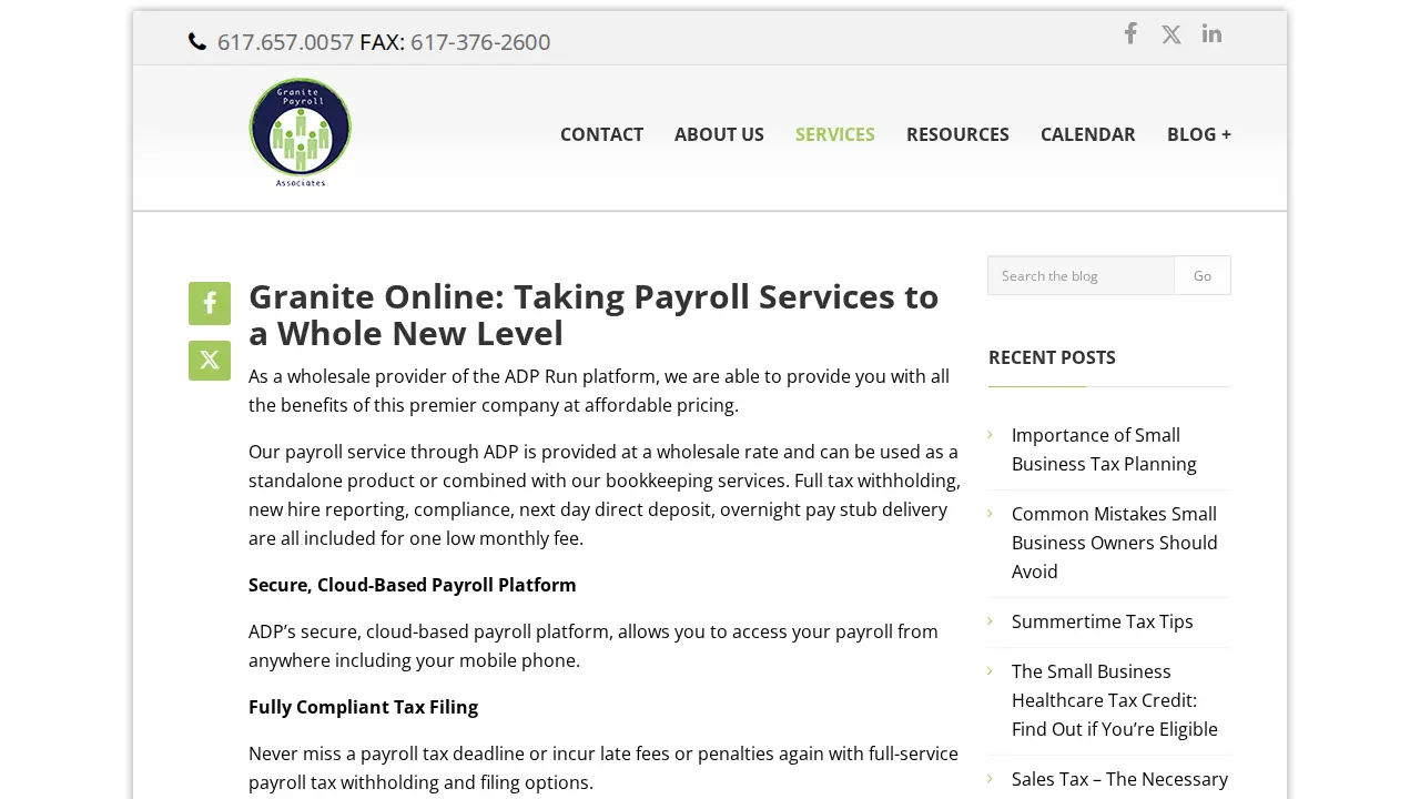 Granite Payroll Associates page