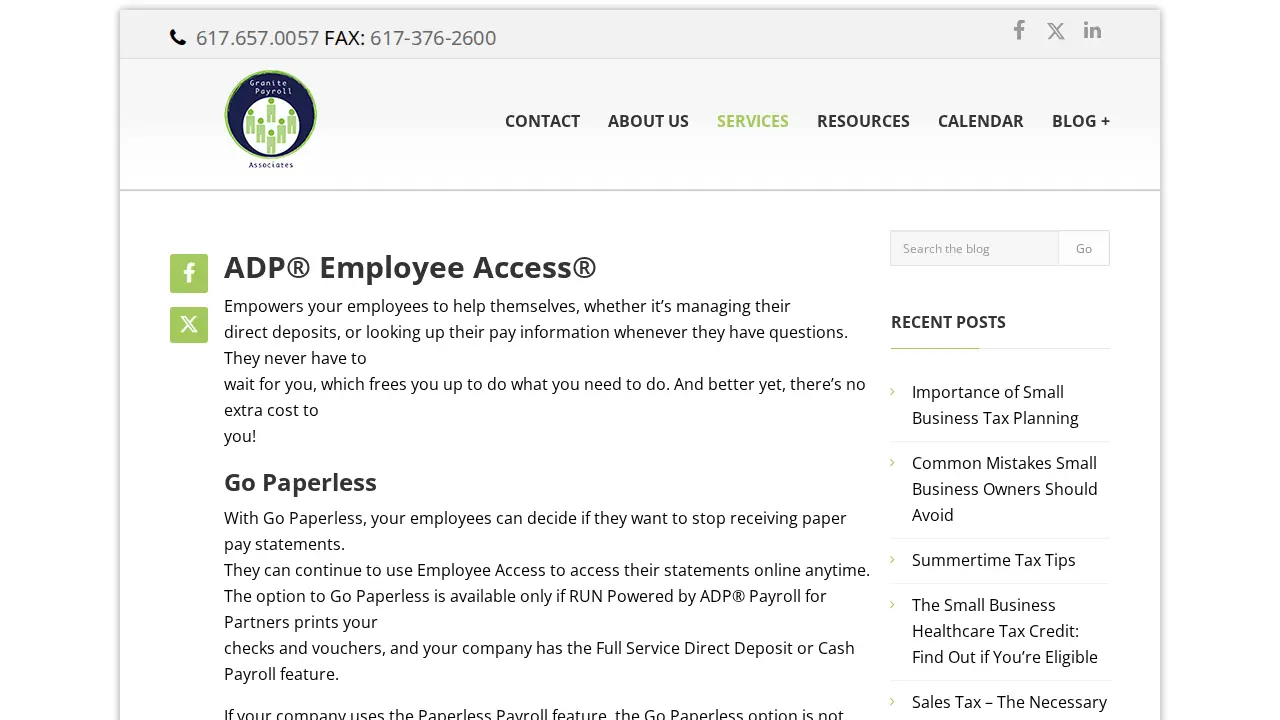 Granite Payroll Associates page