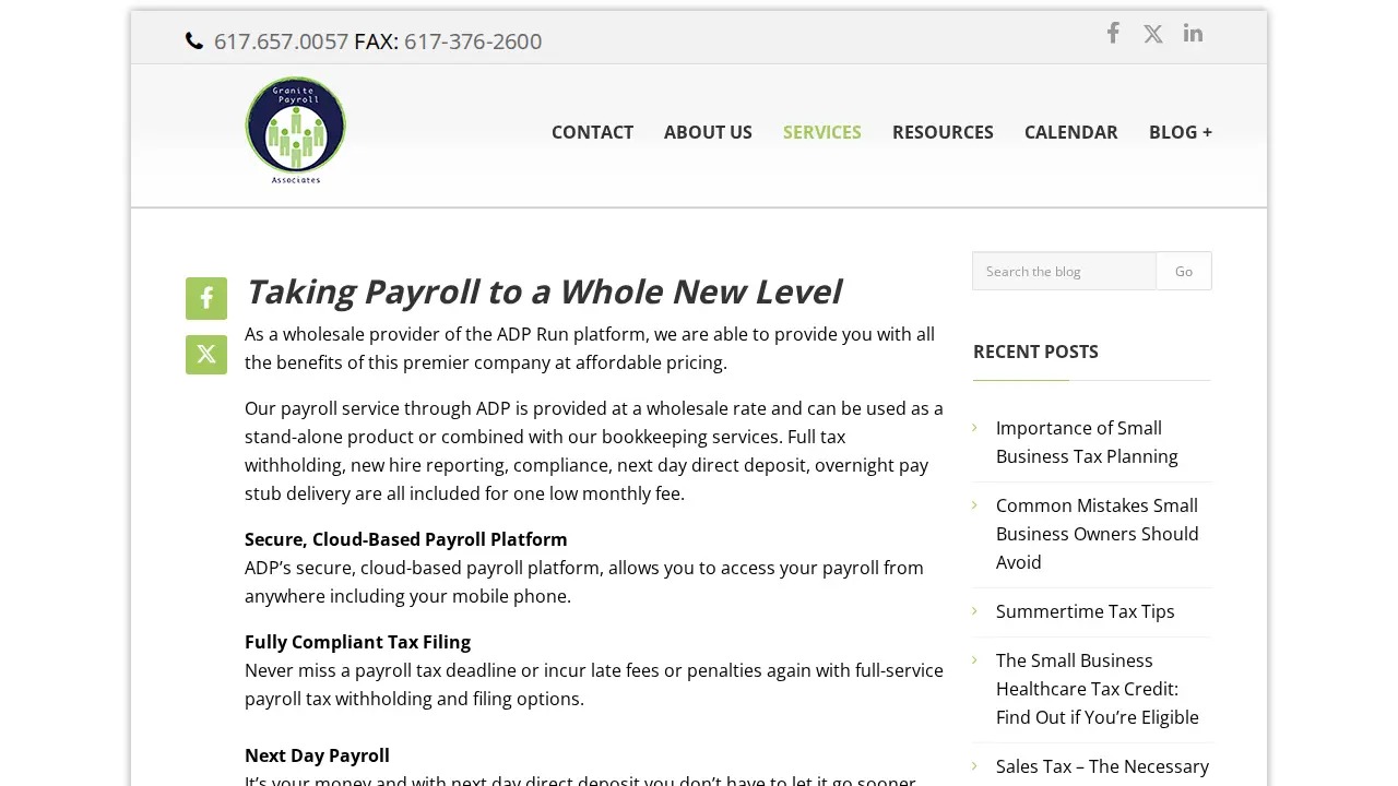 Granite Payroll Associates page