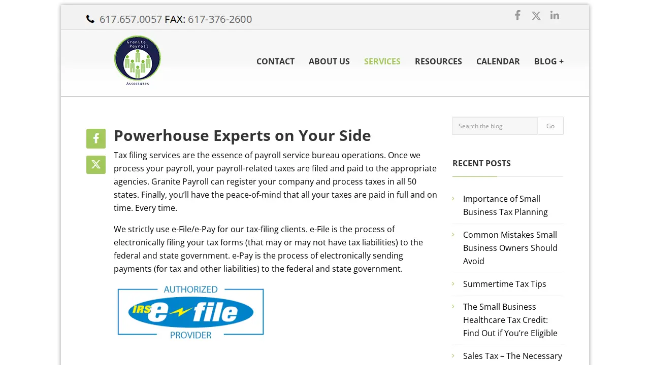 Granite Payroll Associates page