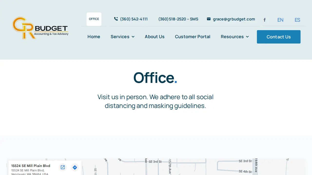 GR Budget Financial Service & Tax Professional. EA page