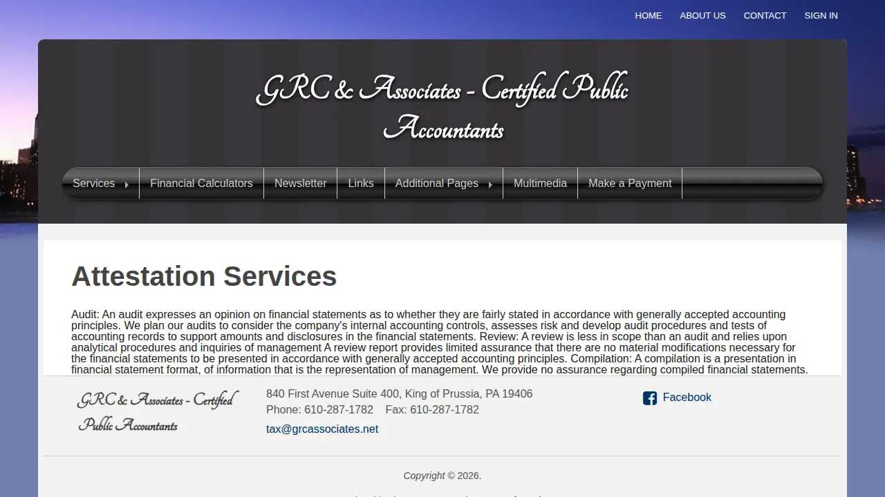 GRC & Associates page