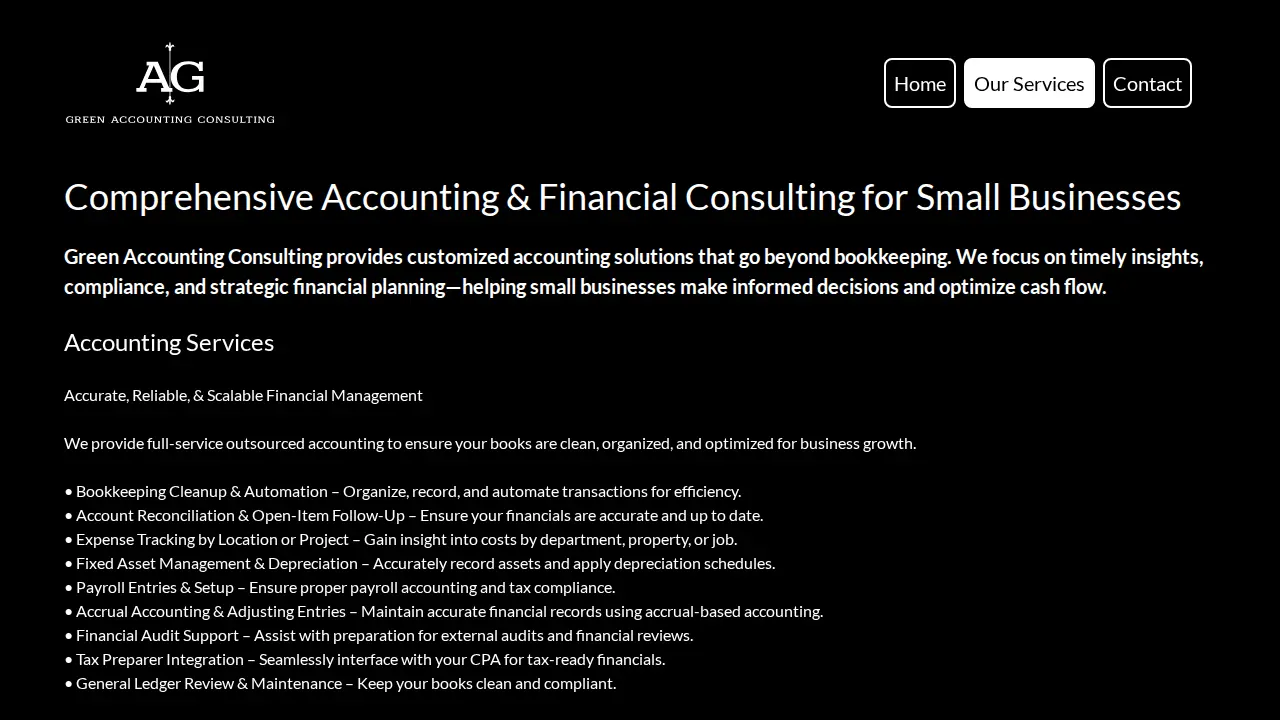 Green Accounting Consulting page