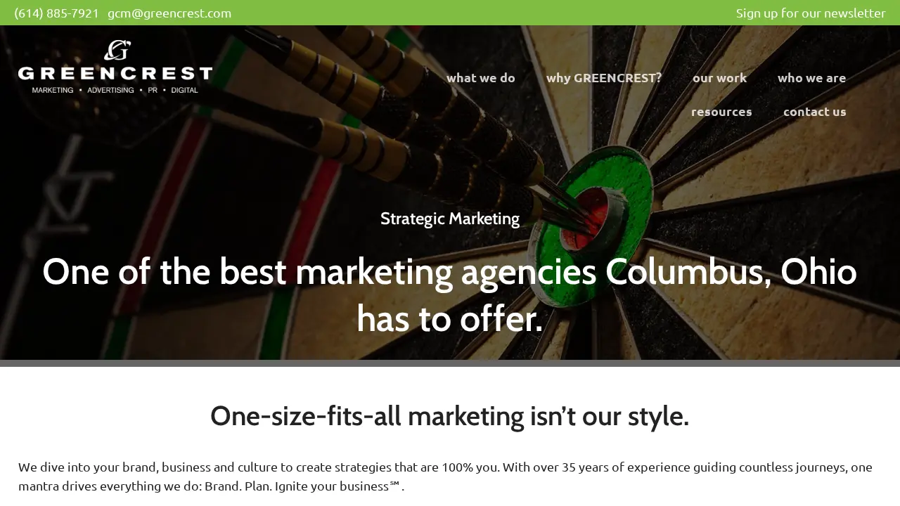 GREENCREST Marketing page
