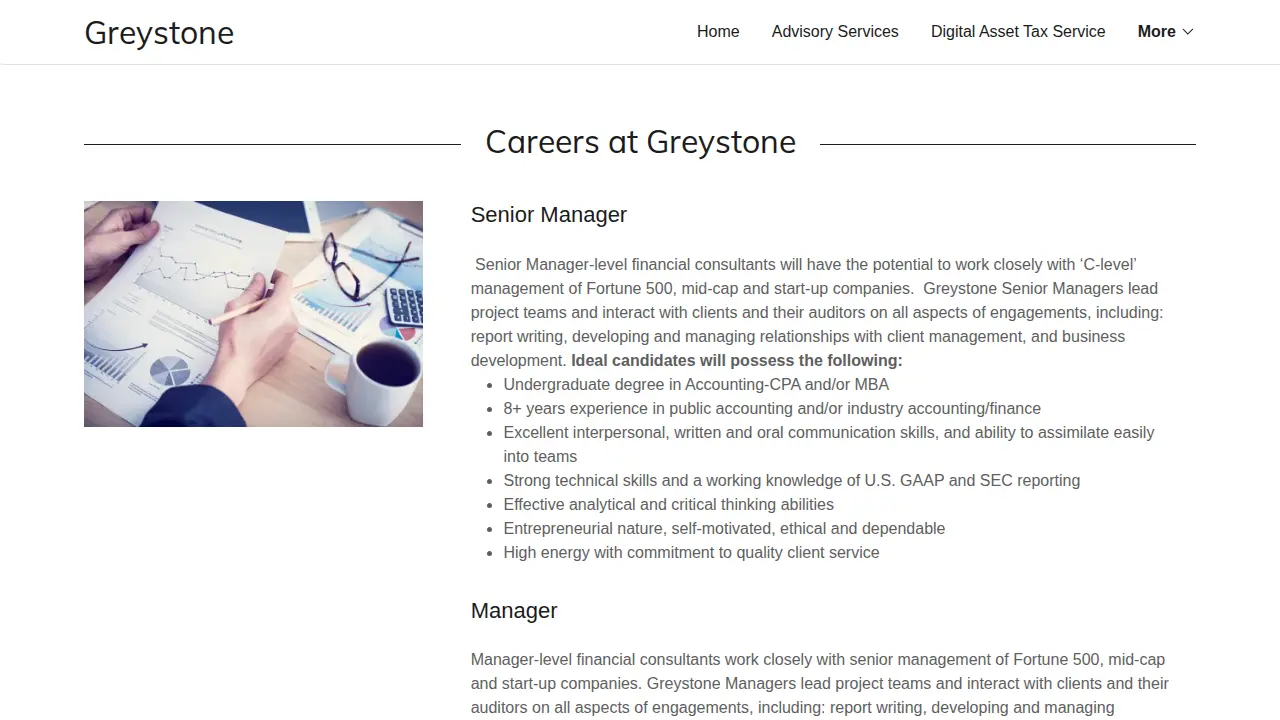 Greystone Consulting, CPA Firm page