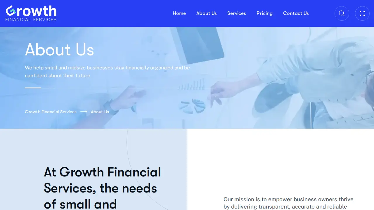 Growth Financial Services page