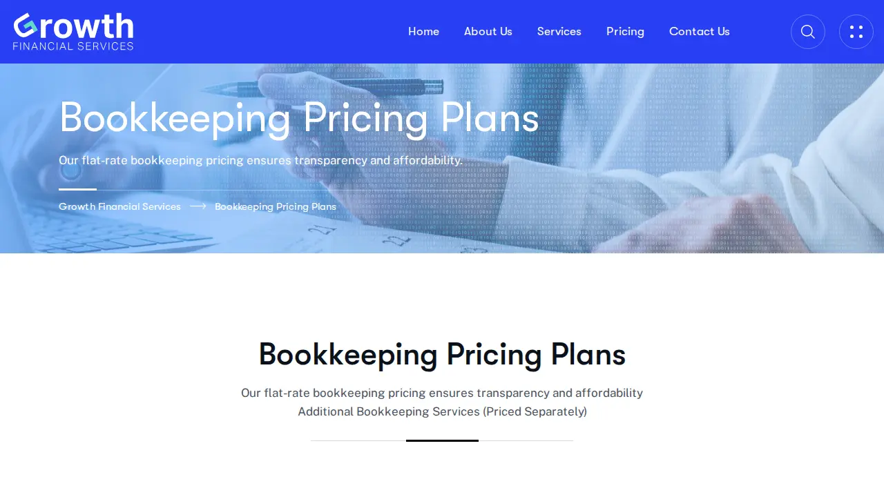 Growth Financial Services page