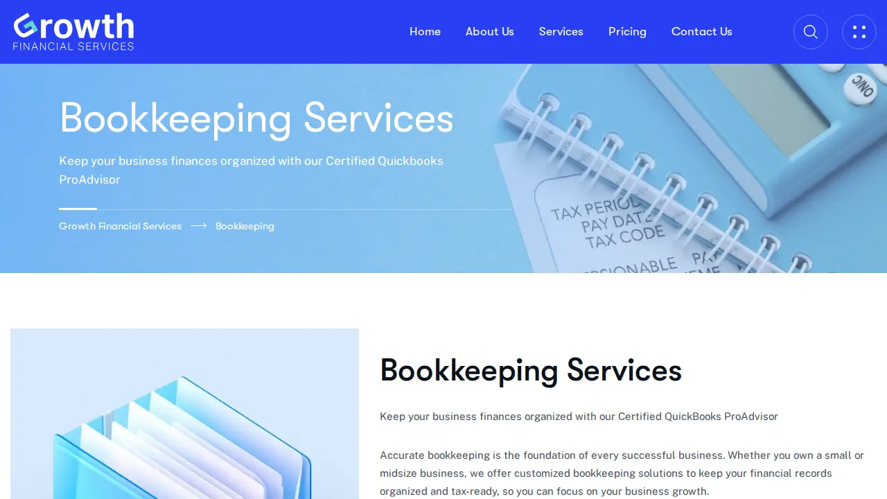 Growth Financial Services page