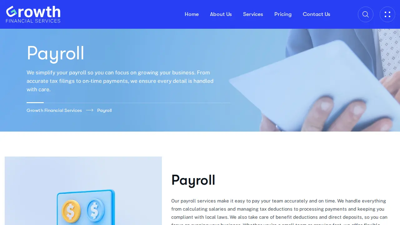 Growth Financial Services page