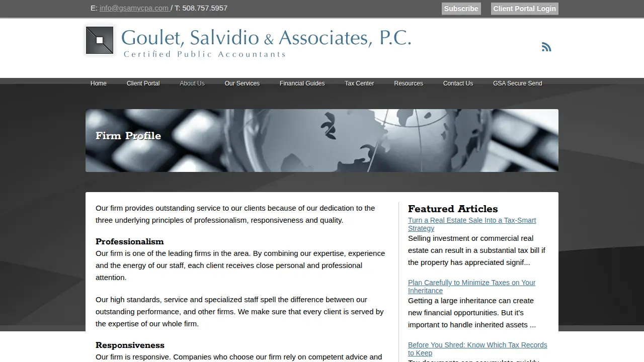 Goulet Salvidio & Associates, CPA page