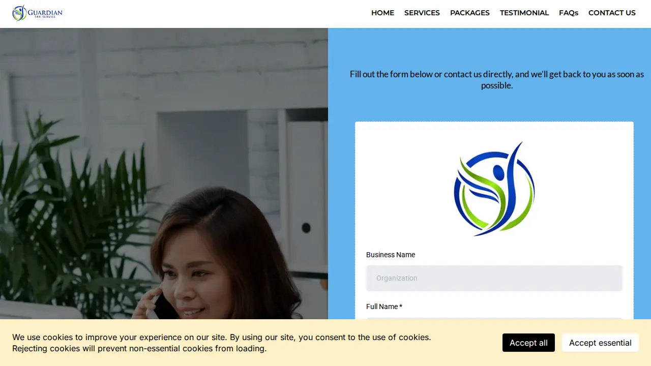 GUARDIAN TAX SERVICE page