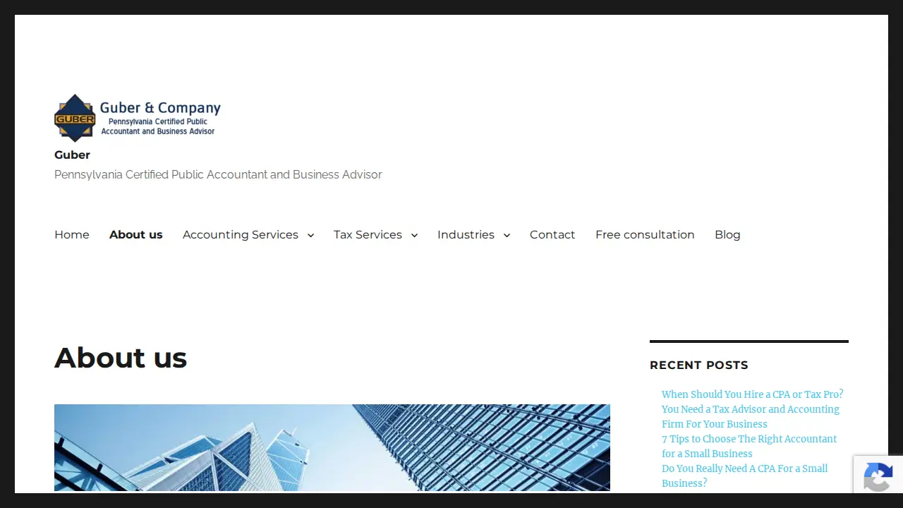 Guber & Company - Certified Public Accountants page