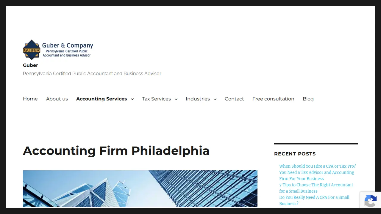 Guber & Company - Certified Public Accountants page