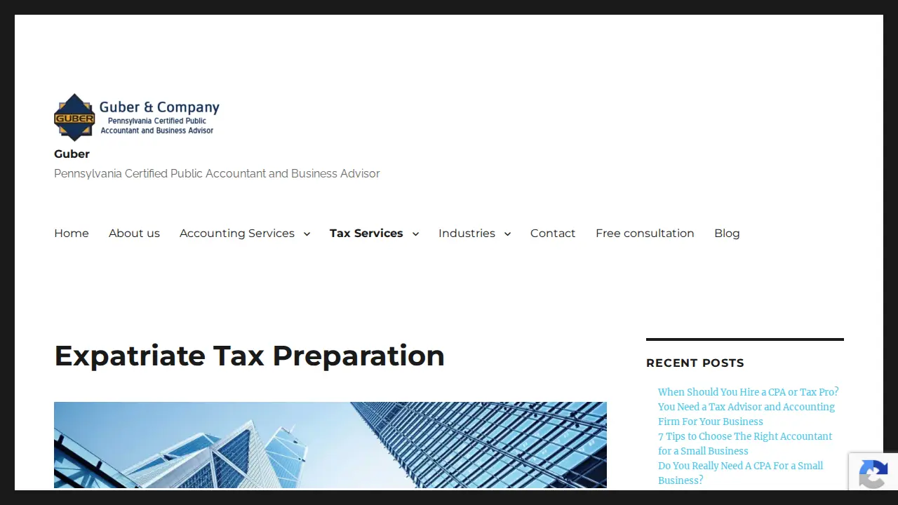 Guber & Company - Certified Public Accountants page
