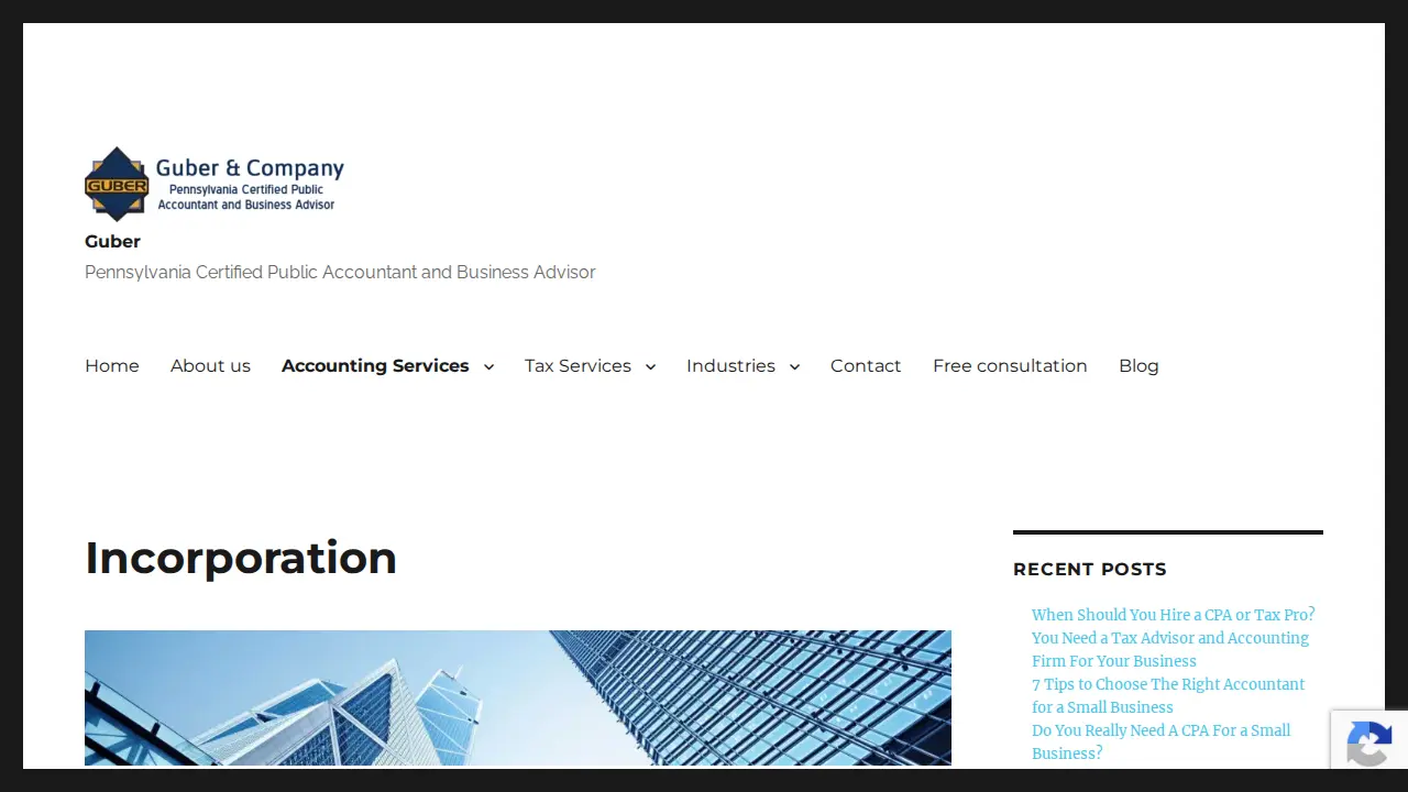 Guber & Company - Certified Public Accountants page