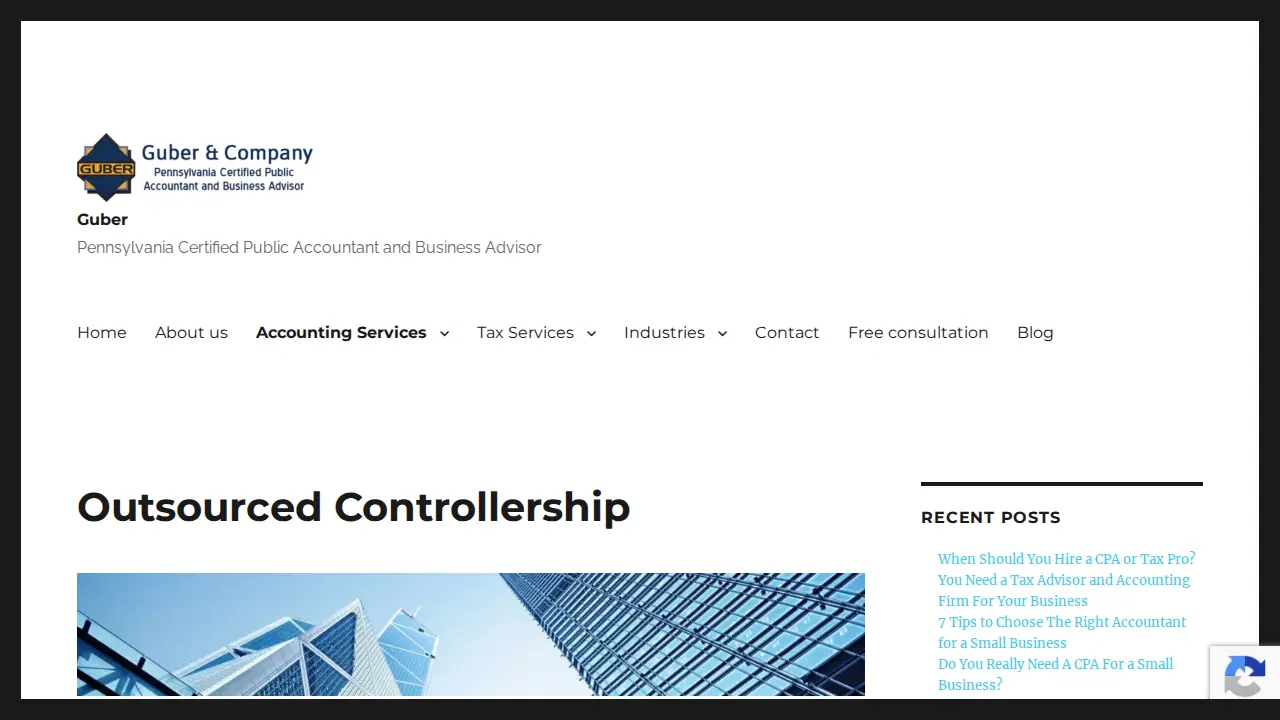 Guber & Company - Certified Public Accountants page