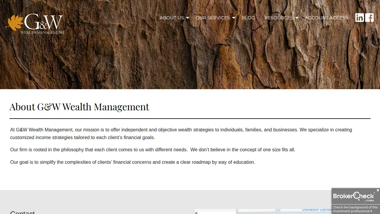 G&W Wealth Management page