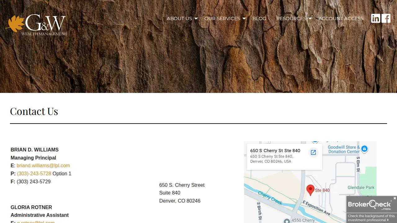 G&W Wealth Management page