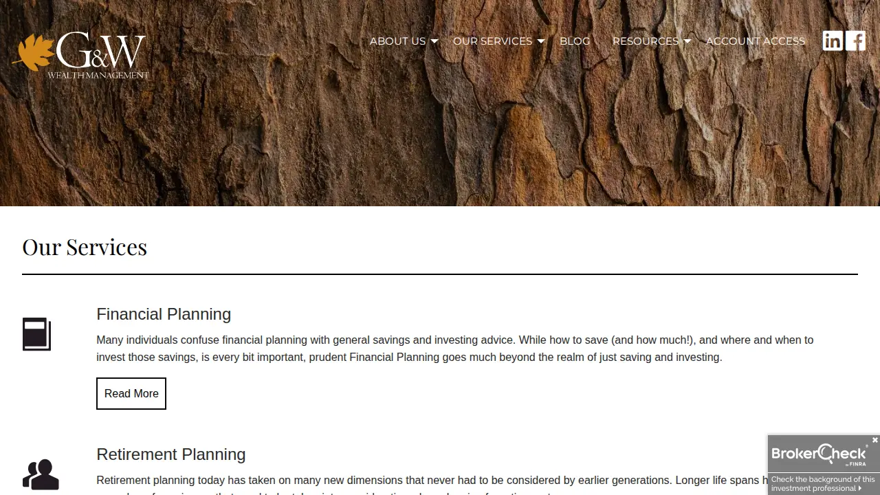 G&W Wealth Management page