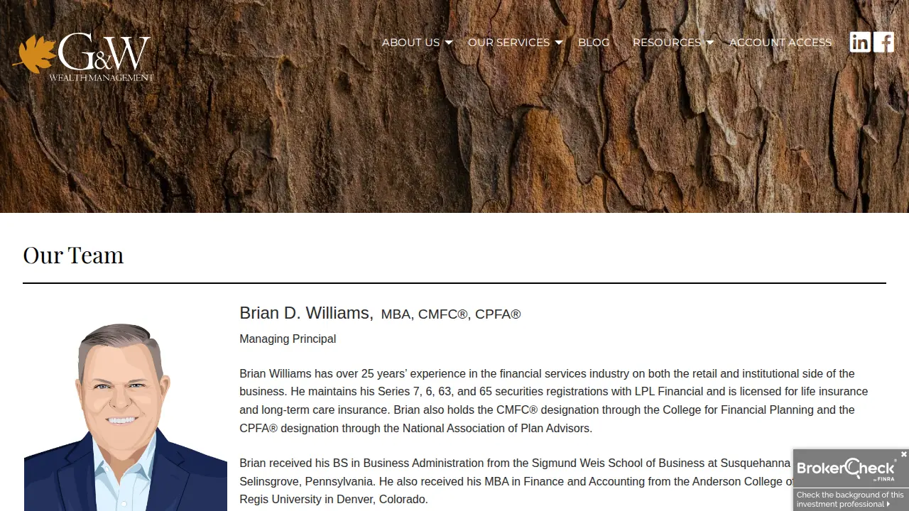G&W Wealth Management page