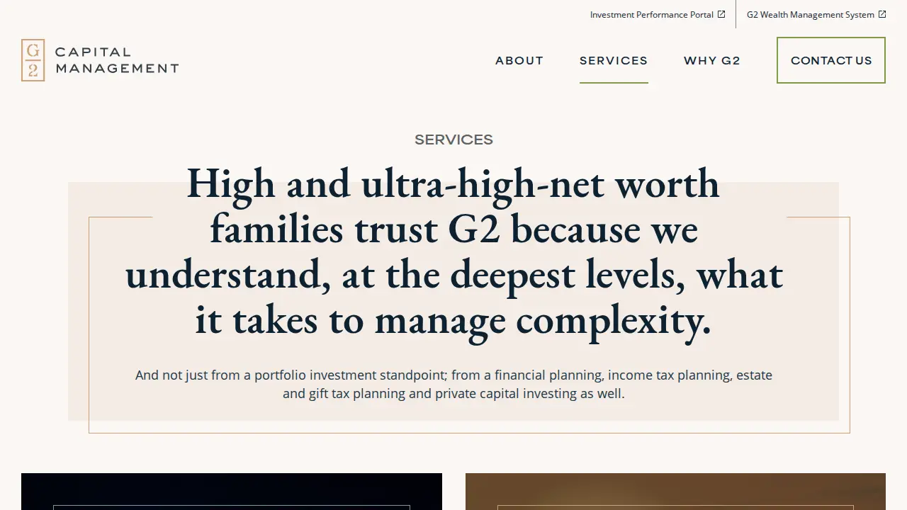 G2 Capital Management page