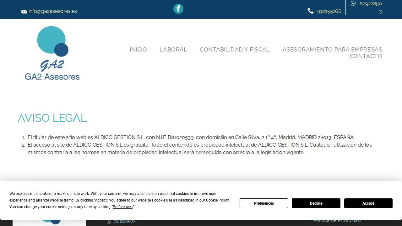 GA2 Asesores page