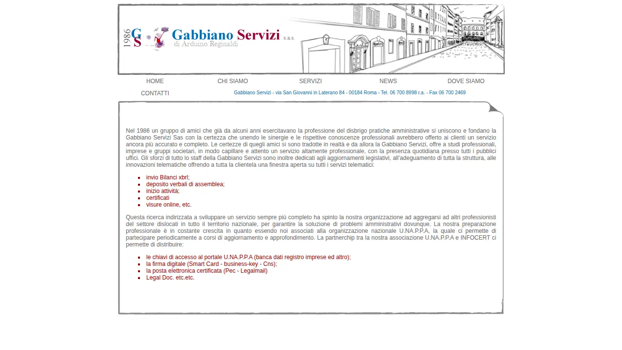 Gabbiano Servizi page