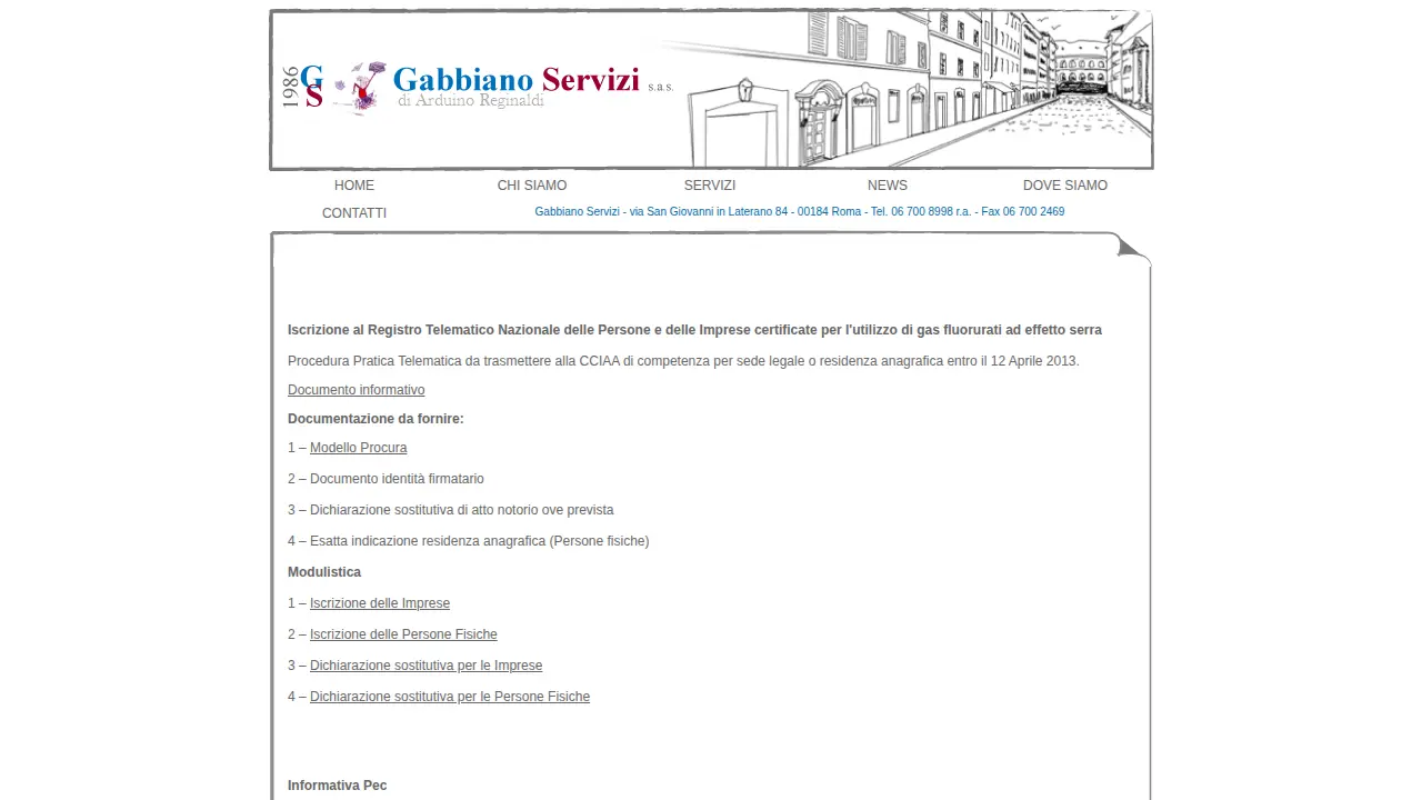 Gabbiano Servizi page