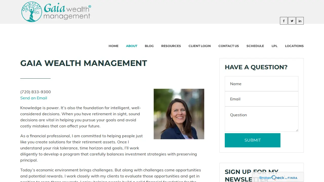 Gaia Wealth Management page