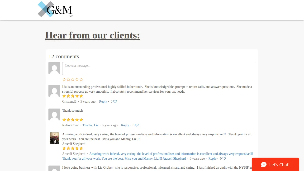 G & M Tax page