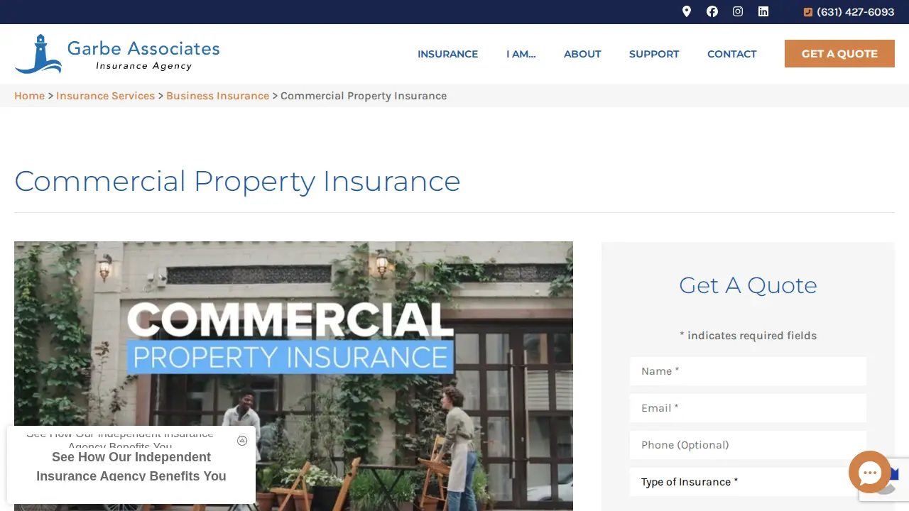 Garbe Associates Insurance - Huntington page
