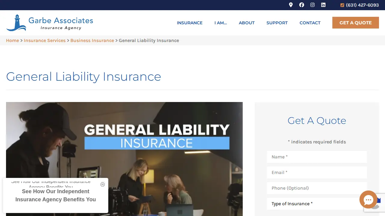 Garbe Associates Insurance - Huntington page