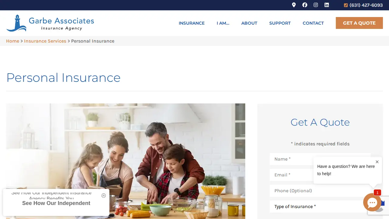 Garbe Associates Insurance - Huntington page