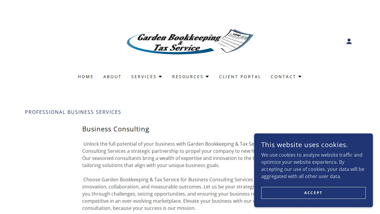 Garden Bookkeeping & Tax Service page