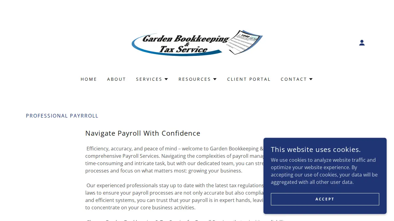 Garden Bookkeeping & Tax Service page