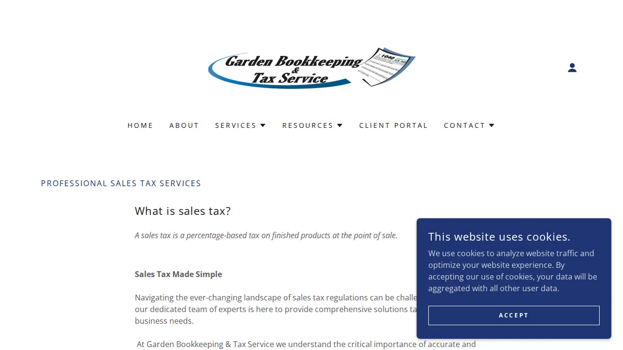 Garden Bookkeeping & Tax Service page