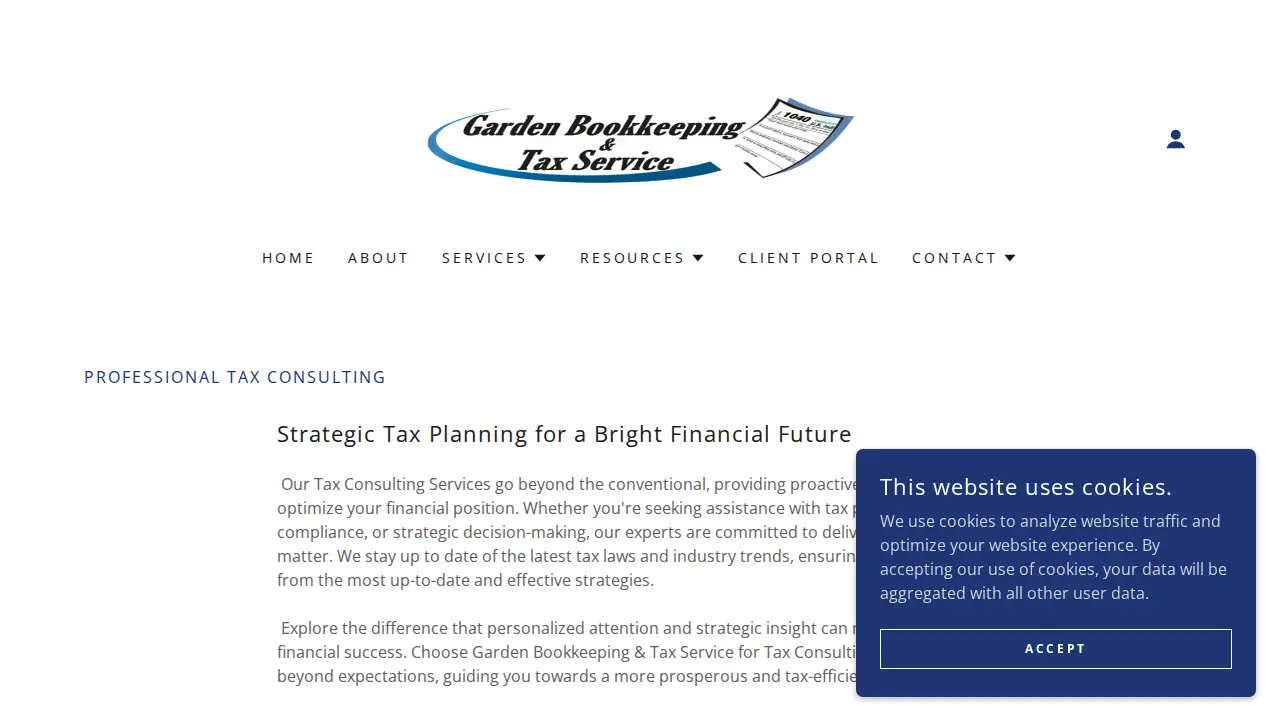 Garden Bookkeeping & Tax Service page
