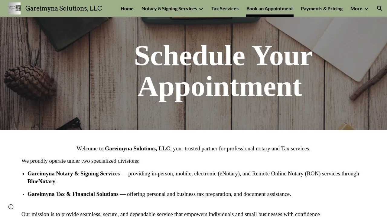 Gareimyna Solutions, LLC page