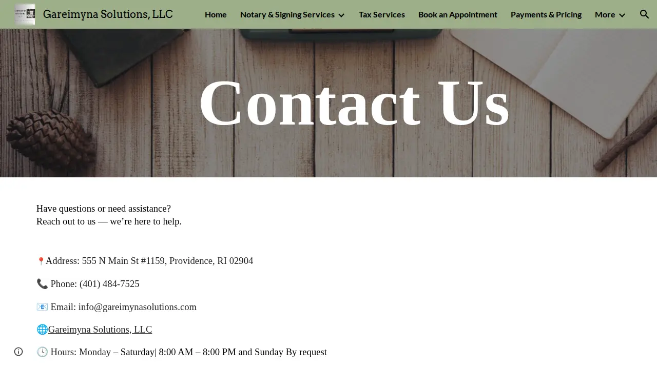 Gareimyna Solutions, LLC page