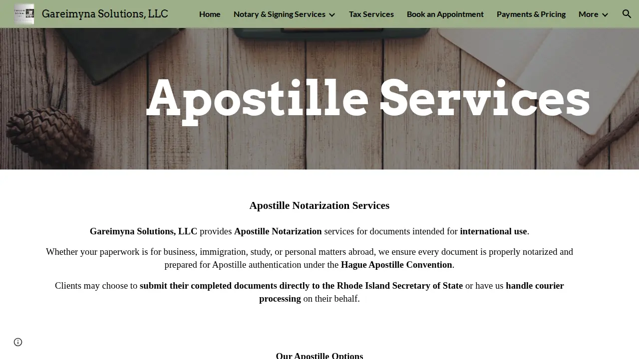 Gareimyna Solutions, LLC page