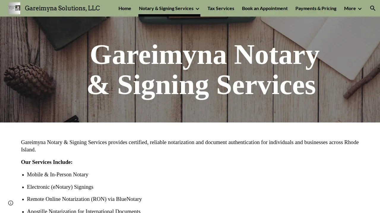 Gareimyna Solutions, LLC page