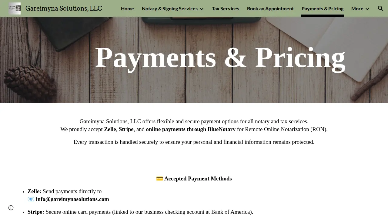 Gareimyna Solutions, LLC page