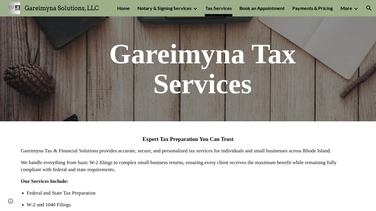 Gareimyna Solutions, LLC page
