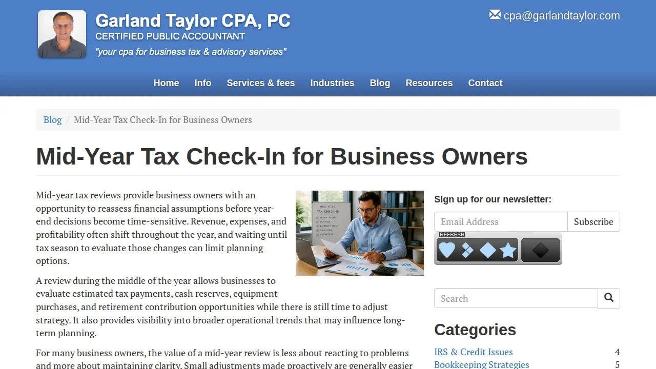 Garland Taylor CPA PC page