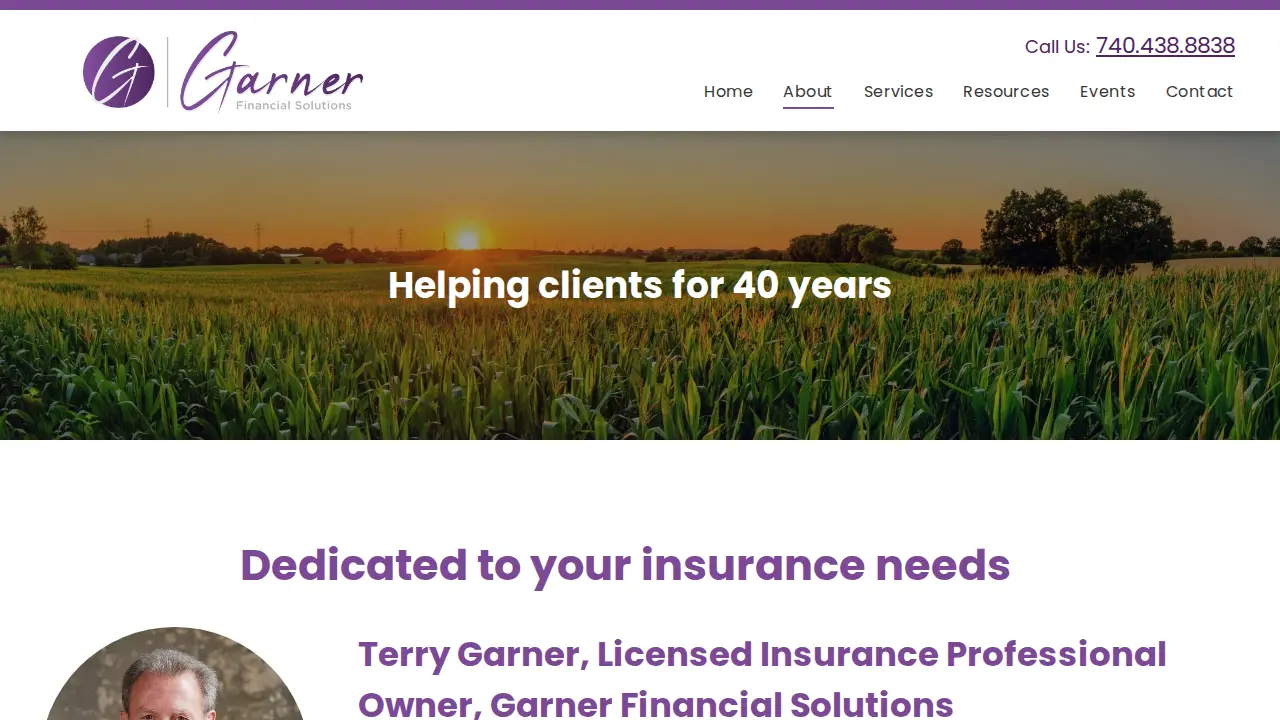 Garner Financial Solutions page