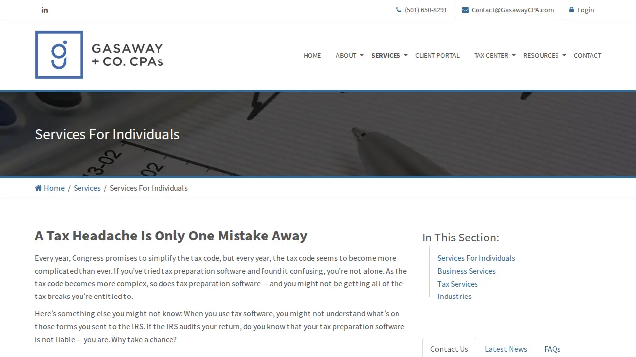 Gasaway & Company, CPAs page