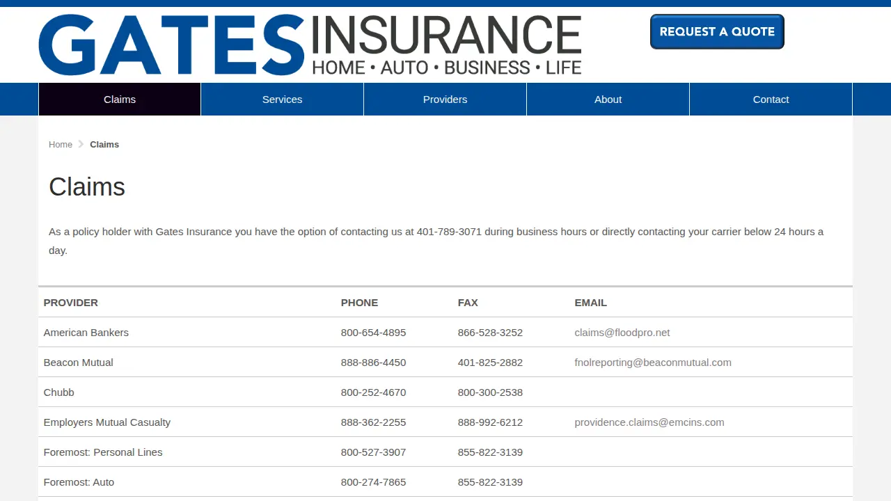 Gates Insurance Agency, Inc. page