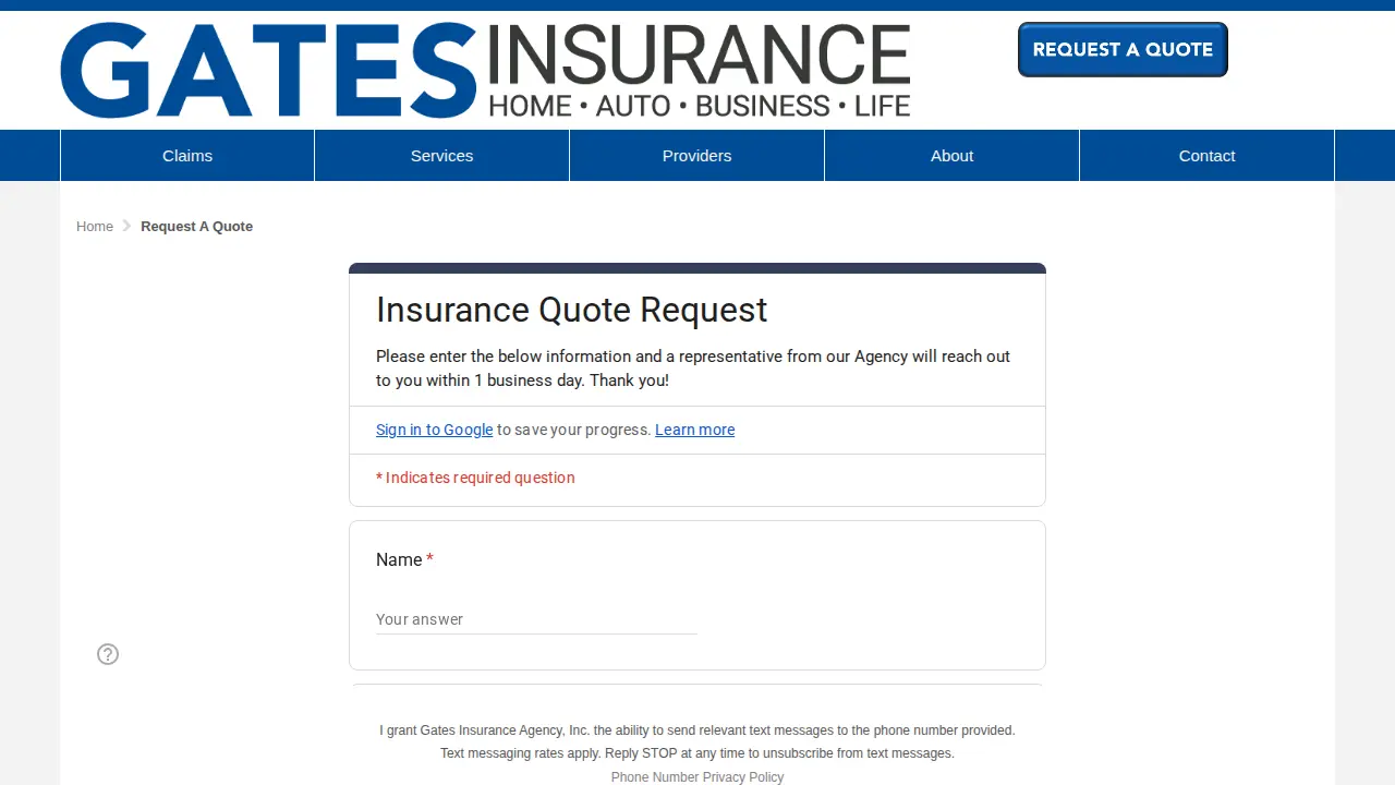 Gates Insurance Agency, Inc. page
