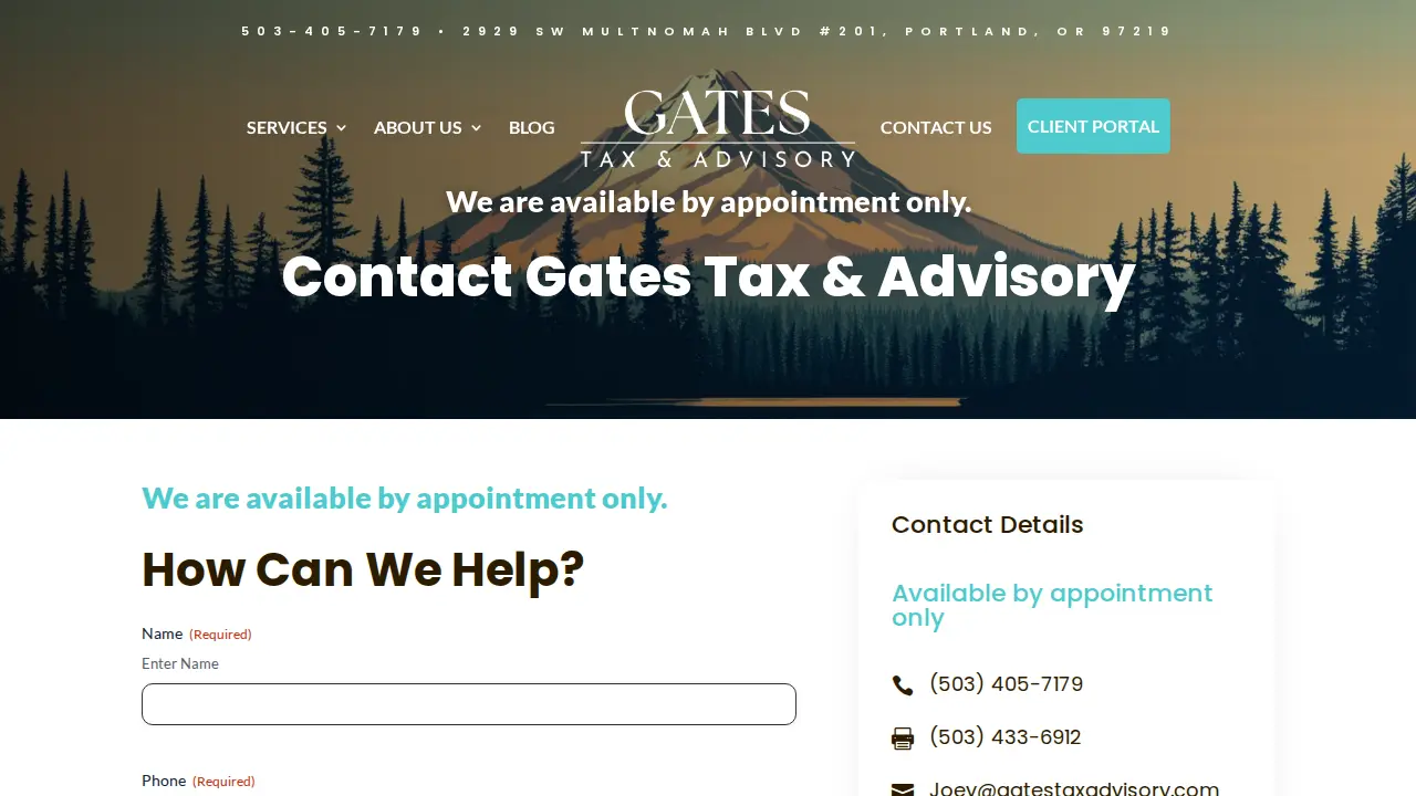 Gates Tax & Advisory page