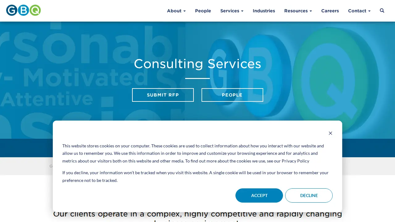 GBQ Consulting website